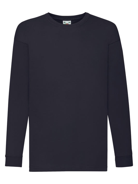 Valueweight Long Sleeve T Kinder T-Shirt – Fruit of the Loom – Farbe deep navy – individuell veredelbar