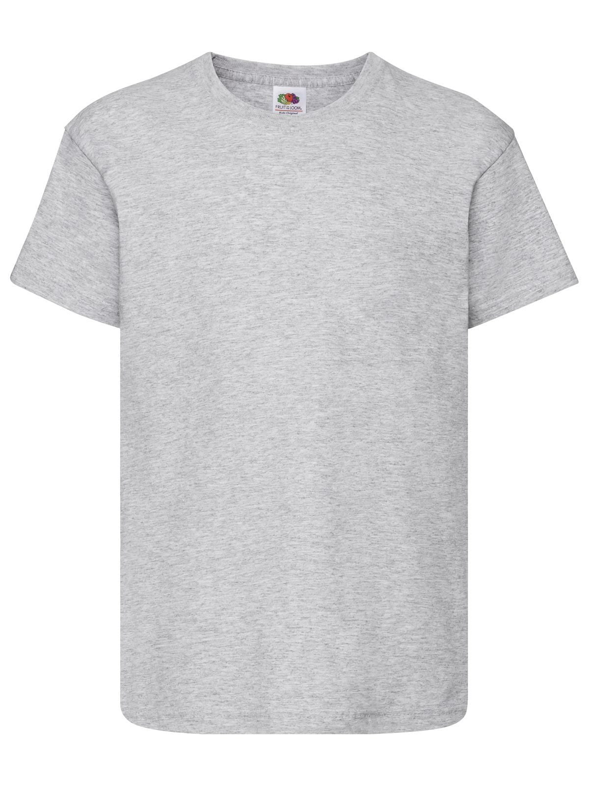 Original T Kinder T-Shirt – Fruit of the Loom – Farbe heather grey – individuell veredelbar