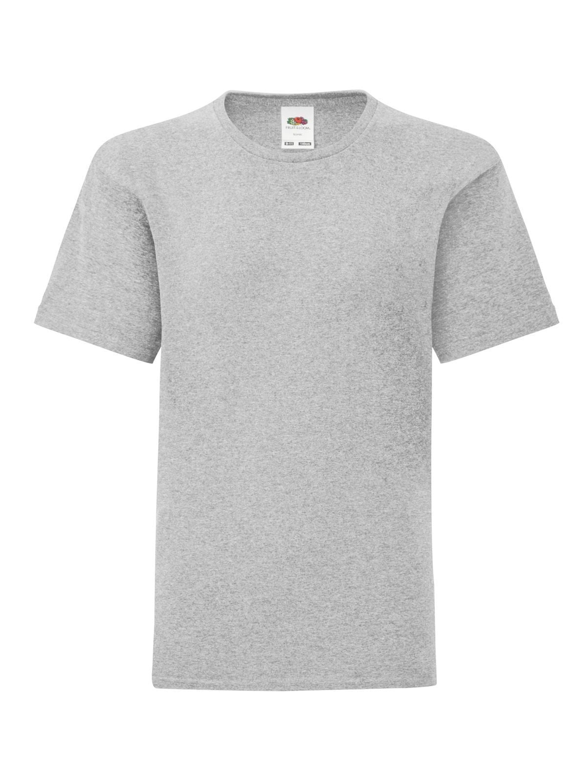 Iconic 150 T Kinder T-Shirt – Fruit of the Loom – Farbe heather grey – individuell veredelbar