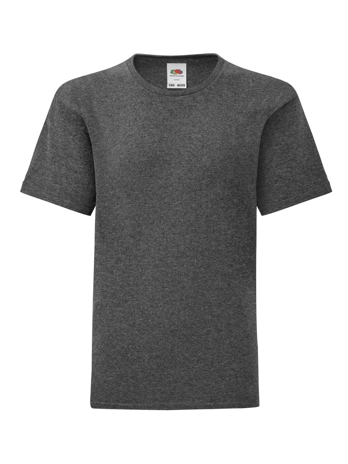 Iconic 150 T Kinder T-Shirt – Fruit of the Loom – Farbe grigio melange scuro – individuell veredelbar