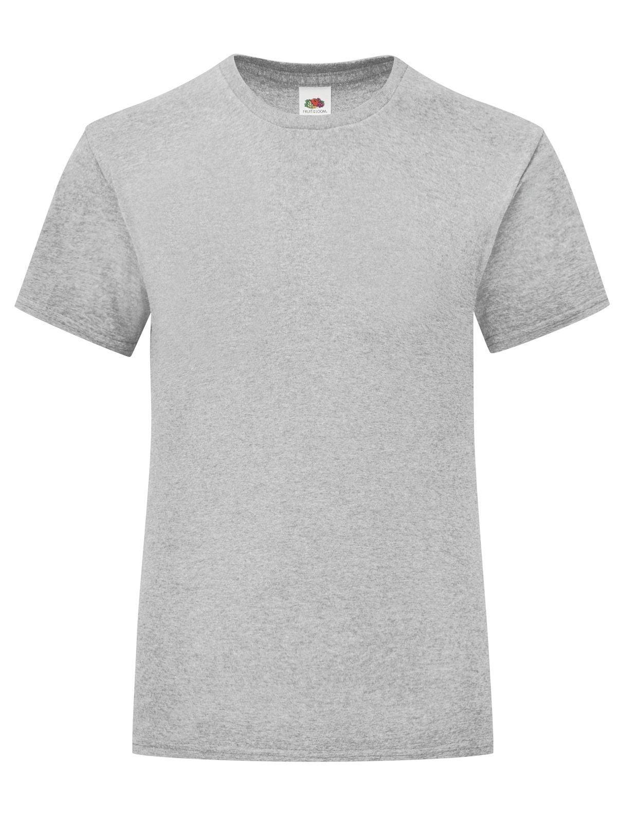 Girls Iconic T T-Shirt – Fruit of the Loom – Farbe heather grey – individuell veredelbar