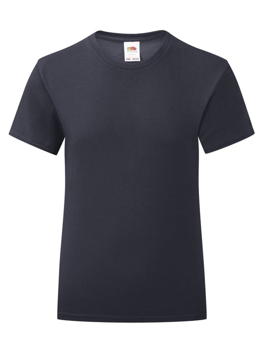 Girls Iconic T T-Shirt – Fruit of the Loom – Farbe deep navy – individuell veredelbar