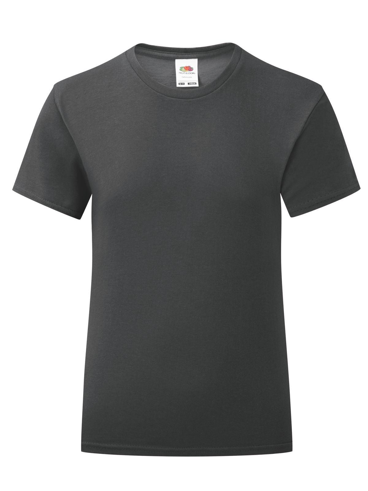 Girls Iconic T T-Shirt – Fruit of the Loom – Farbe light graphite – individuell veredelbar