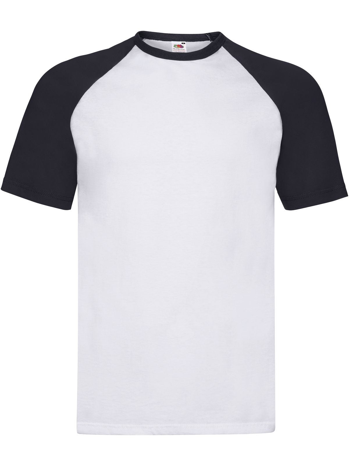 Valueweight Short Sleeve Baseball T T-Shirt – Fruit of the Loom – Farbe white-deep navy – individuell veredelbar