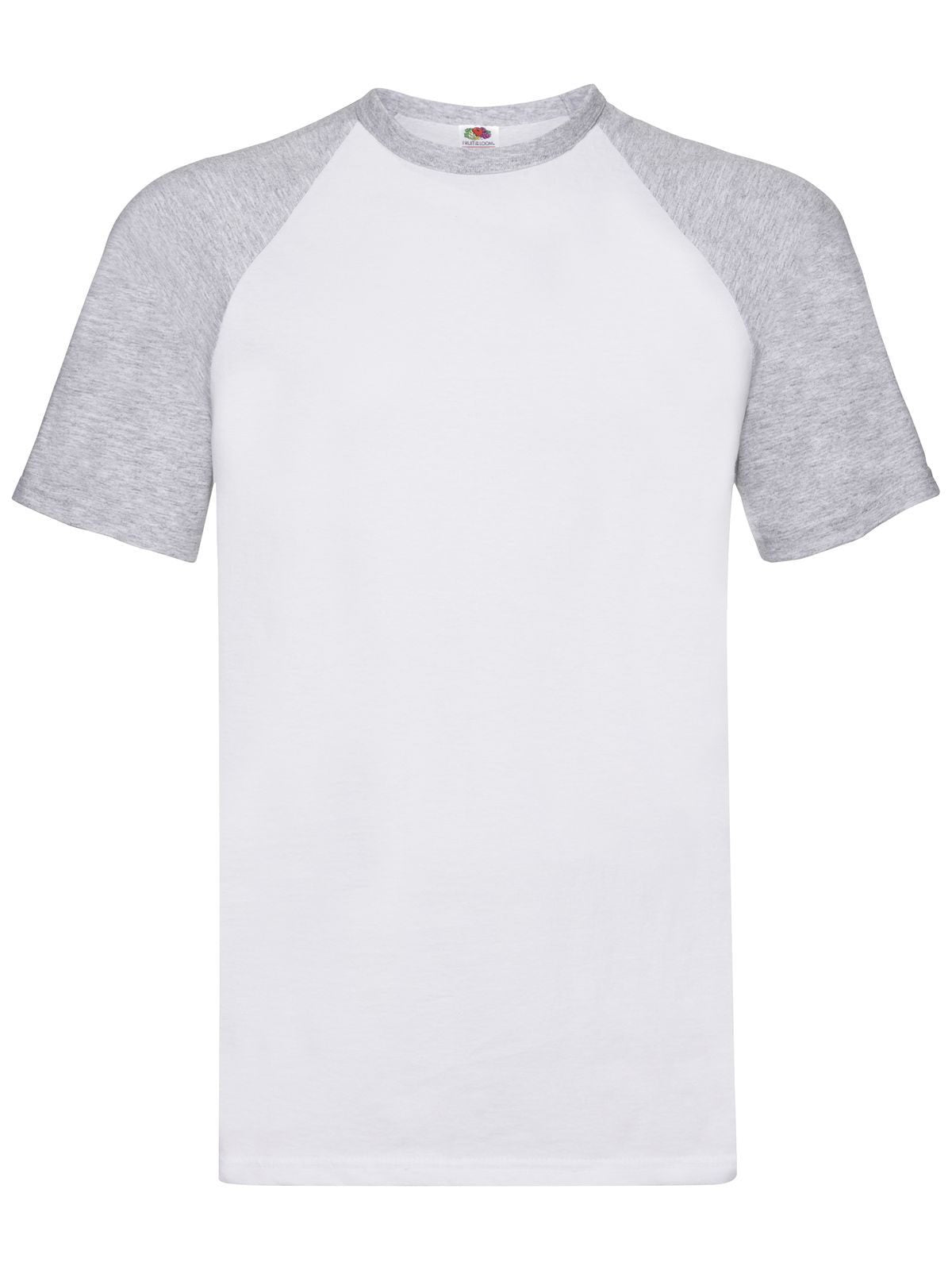 Valueweight Short Sleeve Baseball T T-Shirt – Fruit of the Loom – Farbe white-heather grey – individuell veredelbar