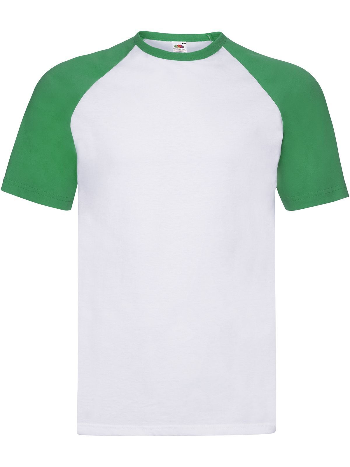 Valueweight Short Sleeve Baseball T T-Shirt – Fruit of the Loom – Farbe white-kelly green – individuell veredelbar