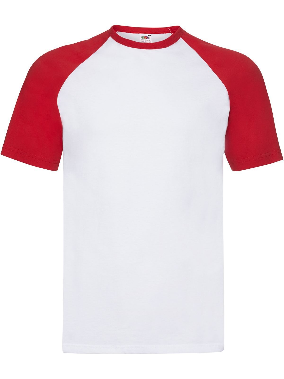 Valueweight Short Sleeve Baseball T T-Shirt – Fruit of the Loom – Farbe white-red – individuell veredelbar