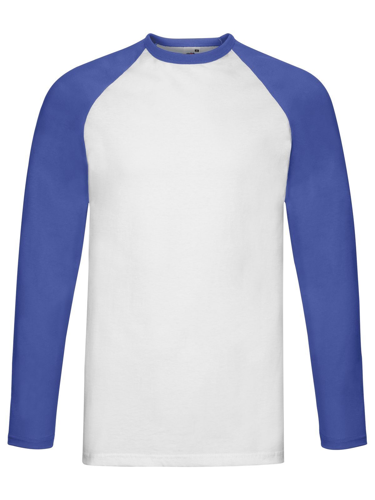 Valueweight Long Sleeve Baseball T T-Shirt – Fruit of the Loom – Farbe white-royal blue – individuell veredelbar