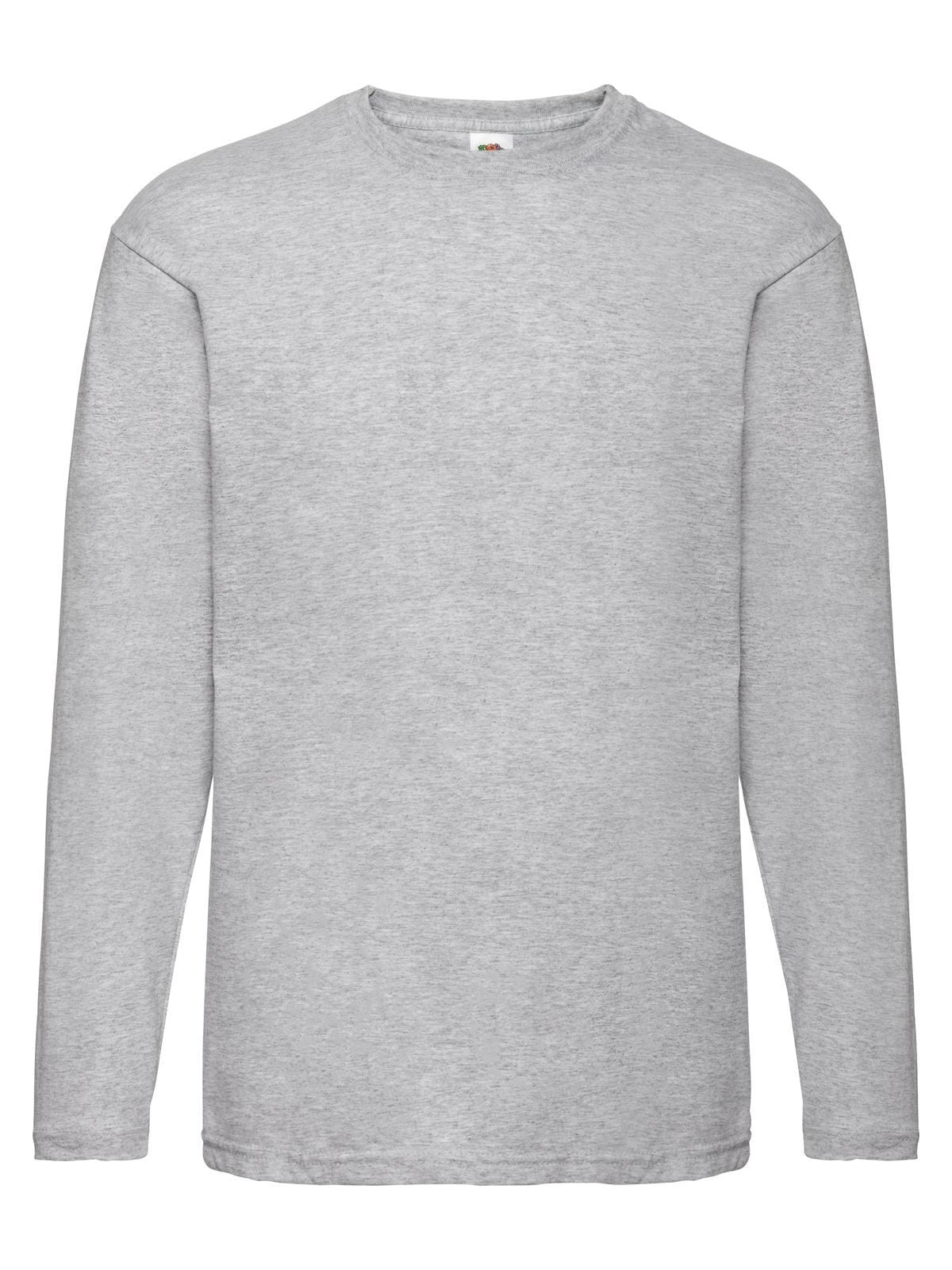 Valueweight Long Sleeve T T-Shirt – Fruit of the Loom – Farbe heather grey – individuell veredelbar