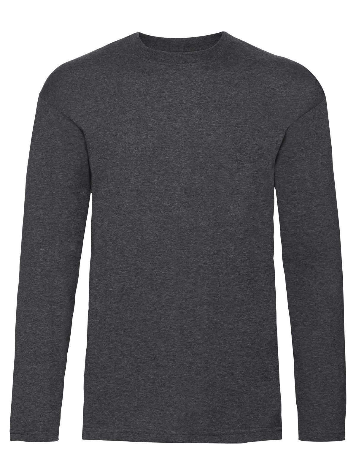Valueweight Long Sleeve T T-Shirt – Fruit of the Loom – Farbe grigio melange scuro – individuell veredelbar