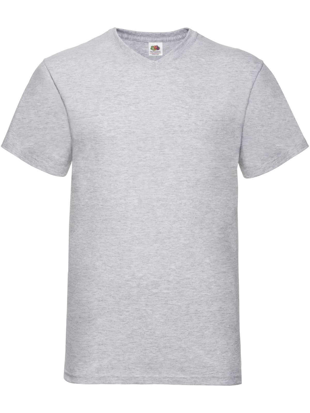 Valueweight V-Neck T T-Shirt – Fruit of the Loom – Farbe heather grey – individuell veredelbar
