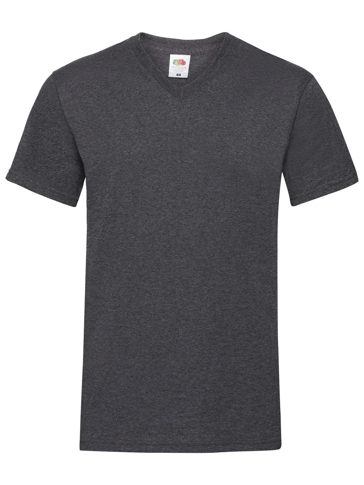 Valueweight V-Neck T T-Shirt – Fruit of the Loom – Farbe grigio melange scuro – individuell veredelbar