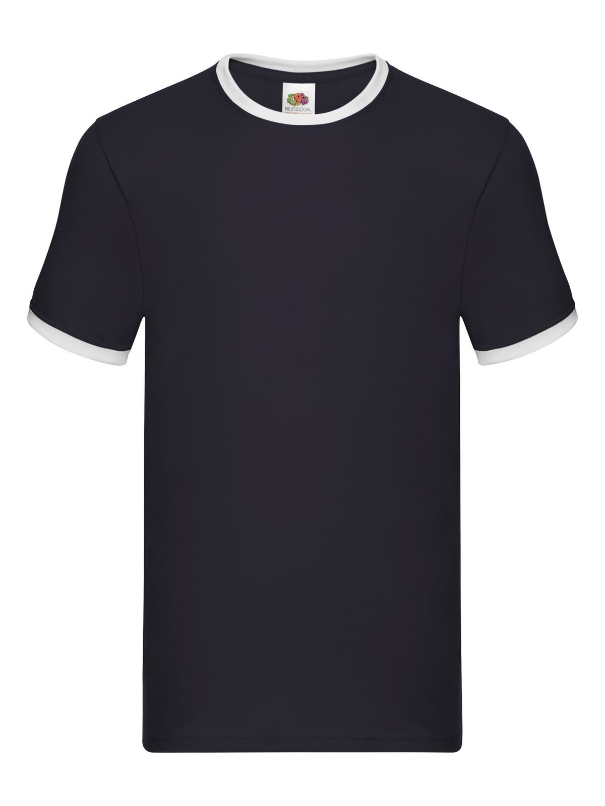 Valueweight Ringer T T-Shirt – Fruit of the Loom – Farbe navy-white – individuell veredelbar