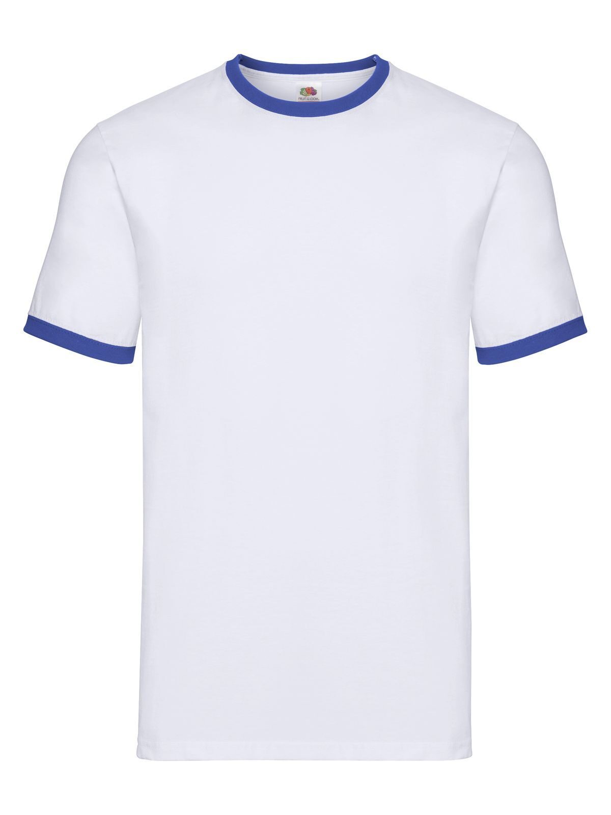 Valueweight Ringer T T-Shirt – Fruit of the Loom – Farbe white-royal blue – individuell veredelbar
