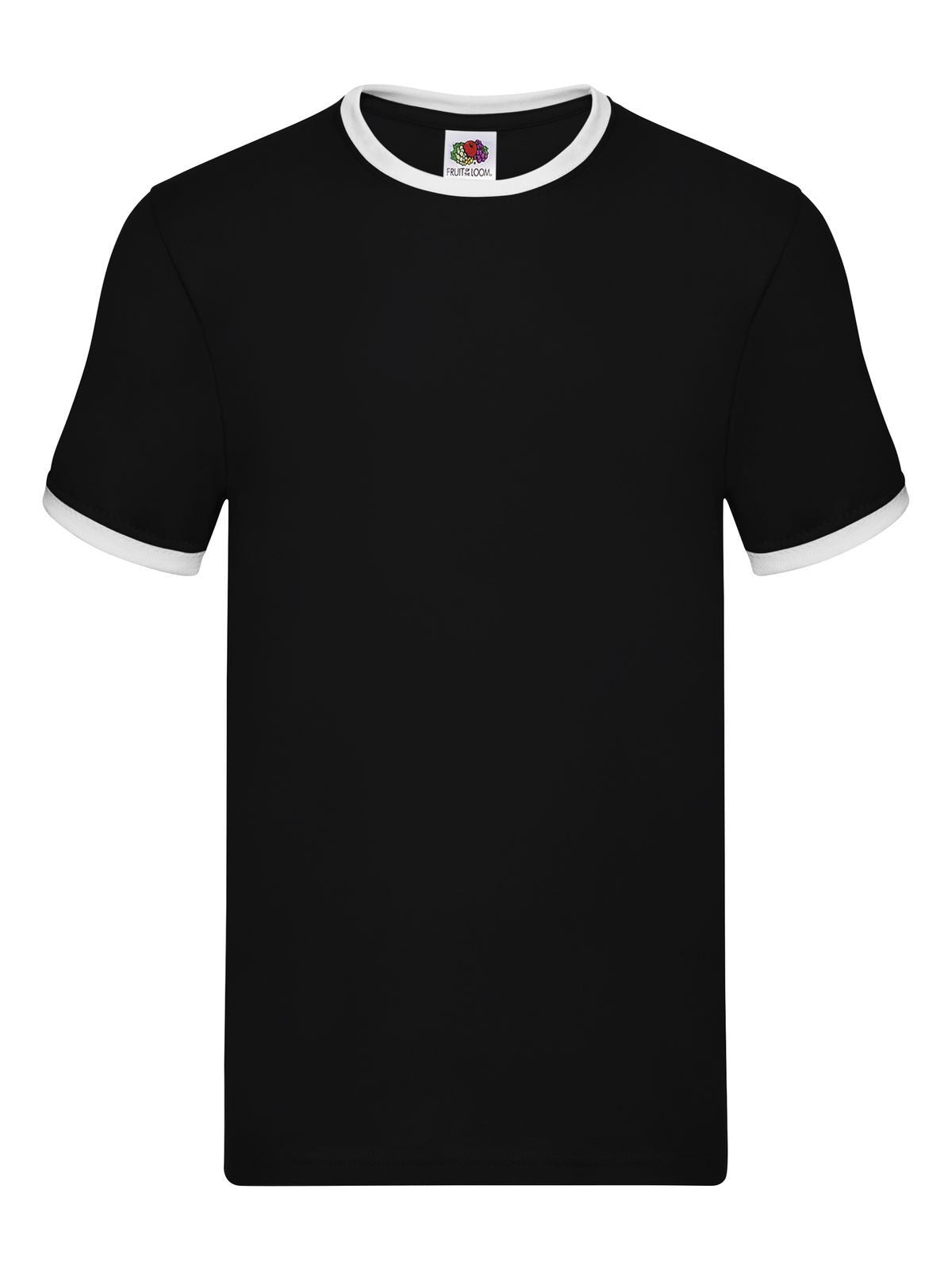 Valueweight Ringer T T-Shirt – Fruit of the Loom – Farbe black-white – individuell veredelbar