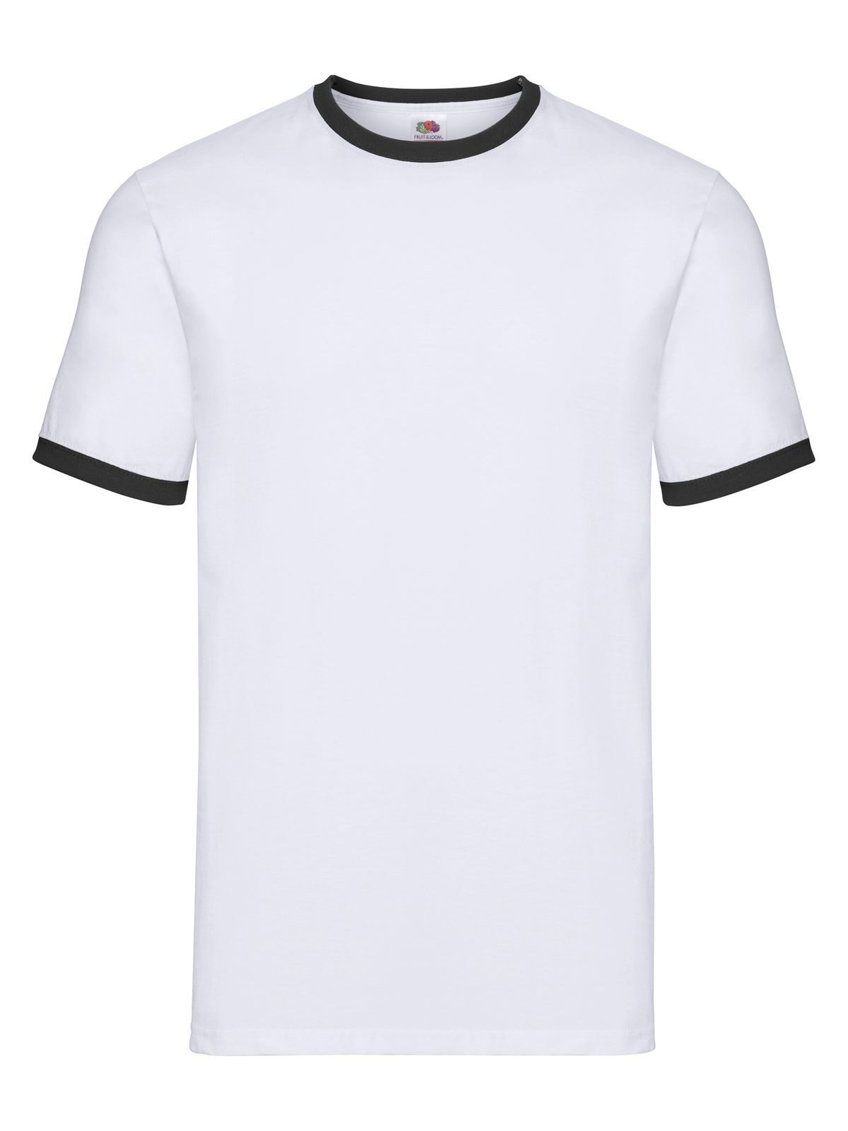 Valueweight Ringer T T-Shirt – Fruit of the Loom – Farbe white-black – individuell veredelbar