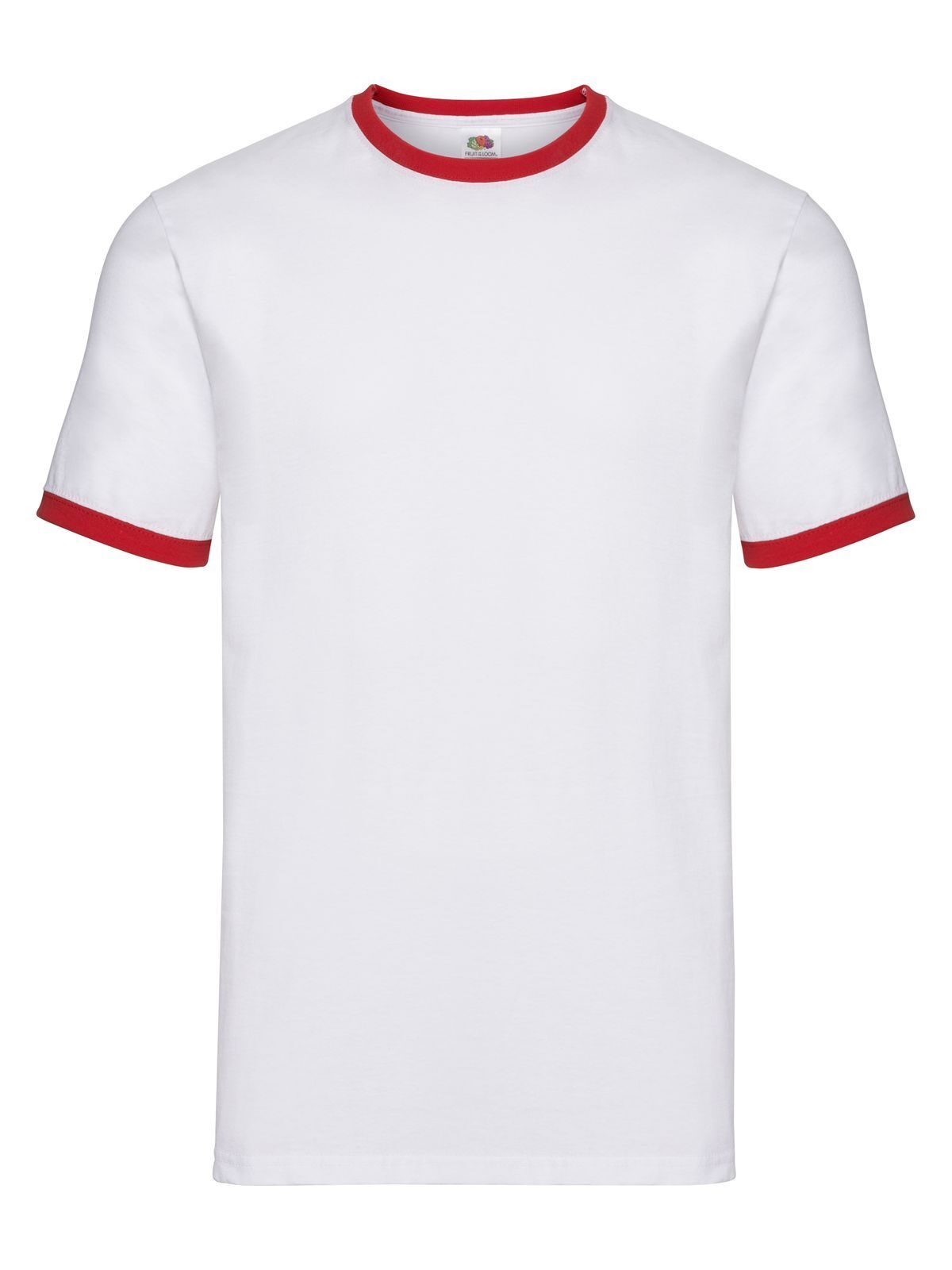 Valueweight Ringer T T-Shirt – Fruit of the Loom – Farbe white-red – individuell veredelbar