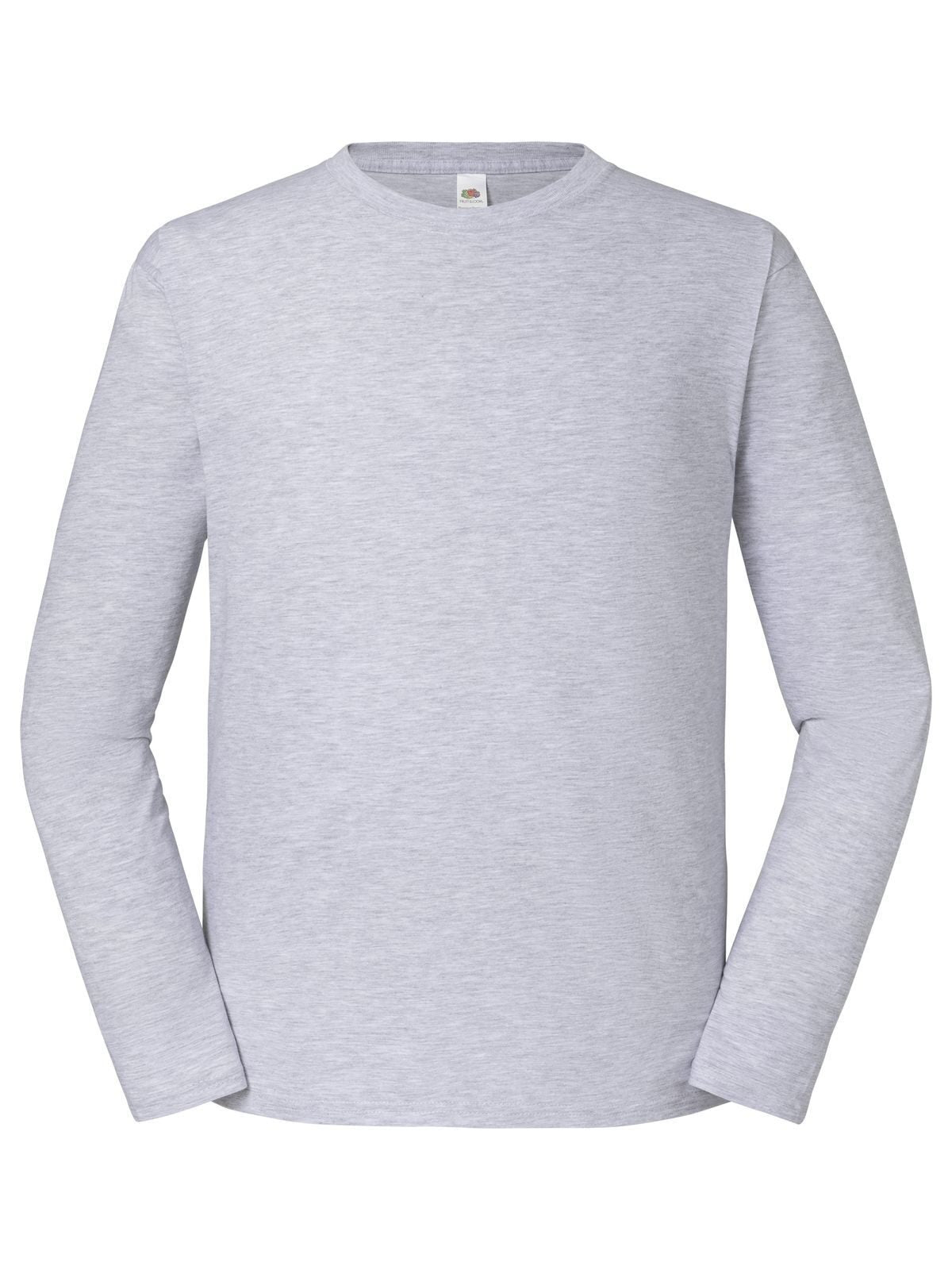 Iconic 195 Long Sleeve T Herren T-Shirt – Fruit of the Loom – Farbe heather grey – individuell veredelbar