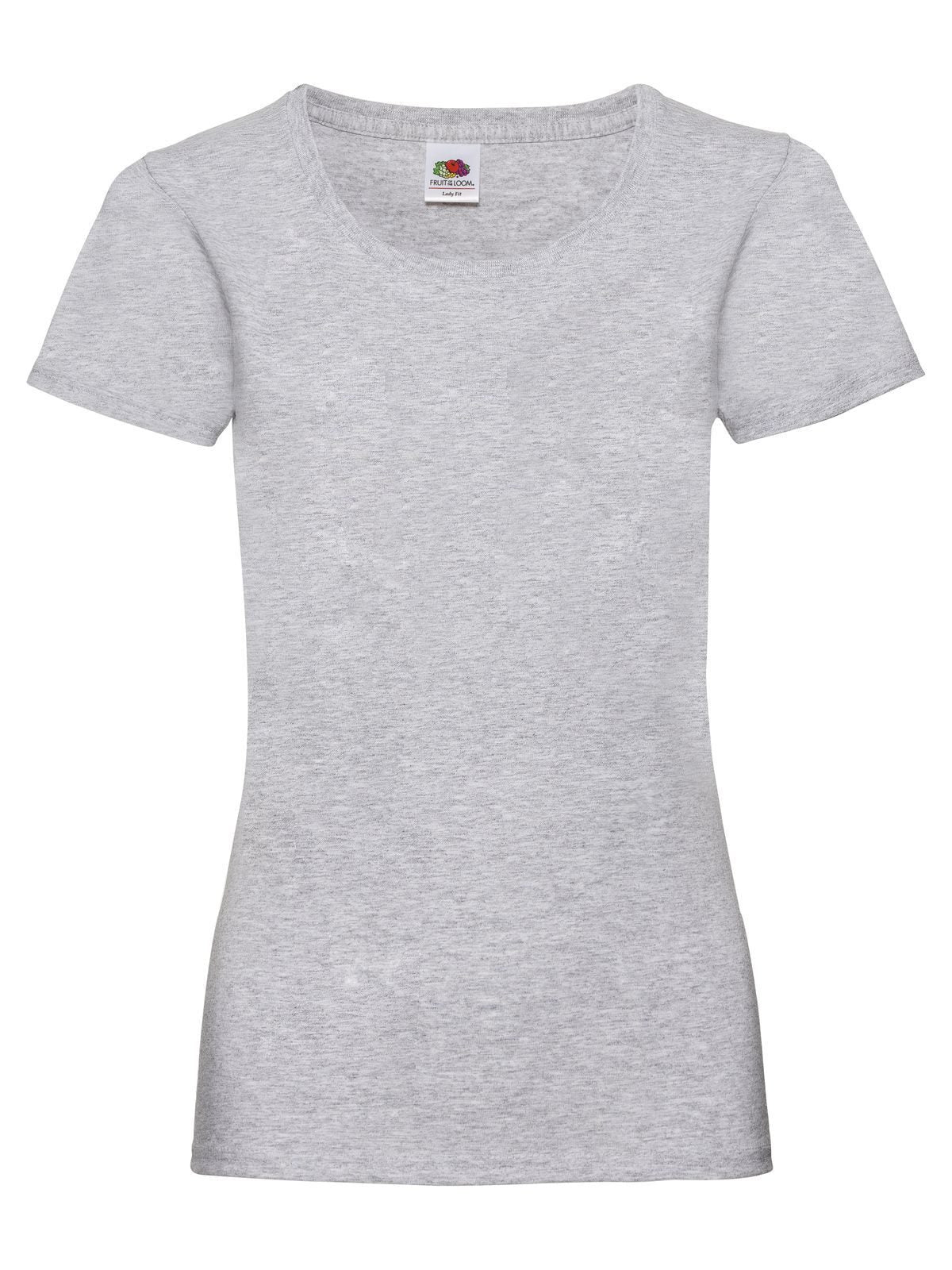 Valueweight T Damen T-Shirt – Fruit of the Loom – Farbe heather grey – individuell veredelbar