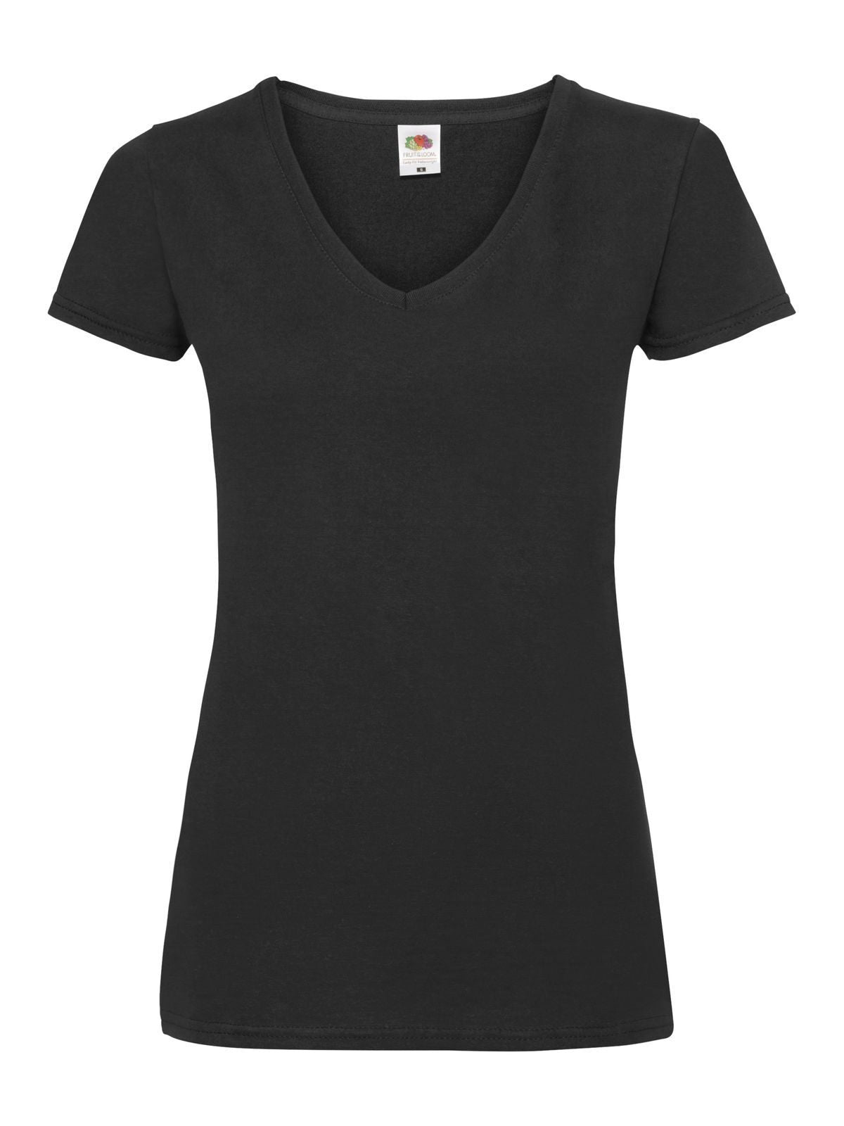 Valueweight V-Neck T Damen T-Shirt – Fruit of the Loom – Farbe Schwarz – individuell veredelbar