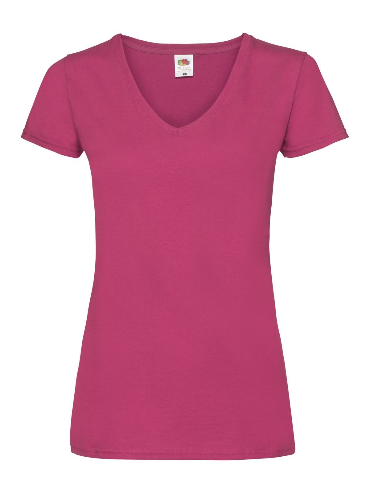 Valueweight V-Neck T Damen T-Shirt – Fruit of the Loom – Farbe Fuchsia – individuell veredelbar