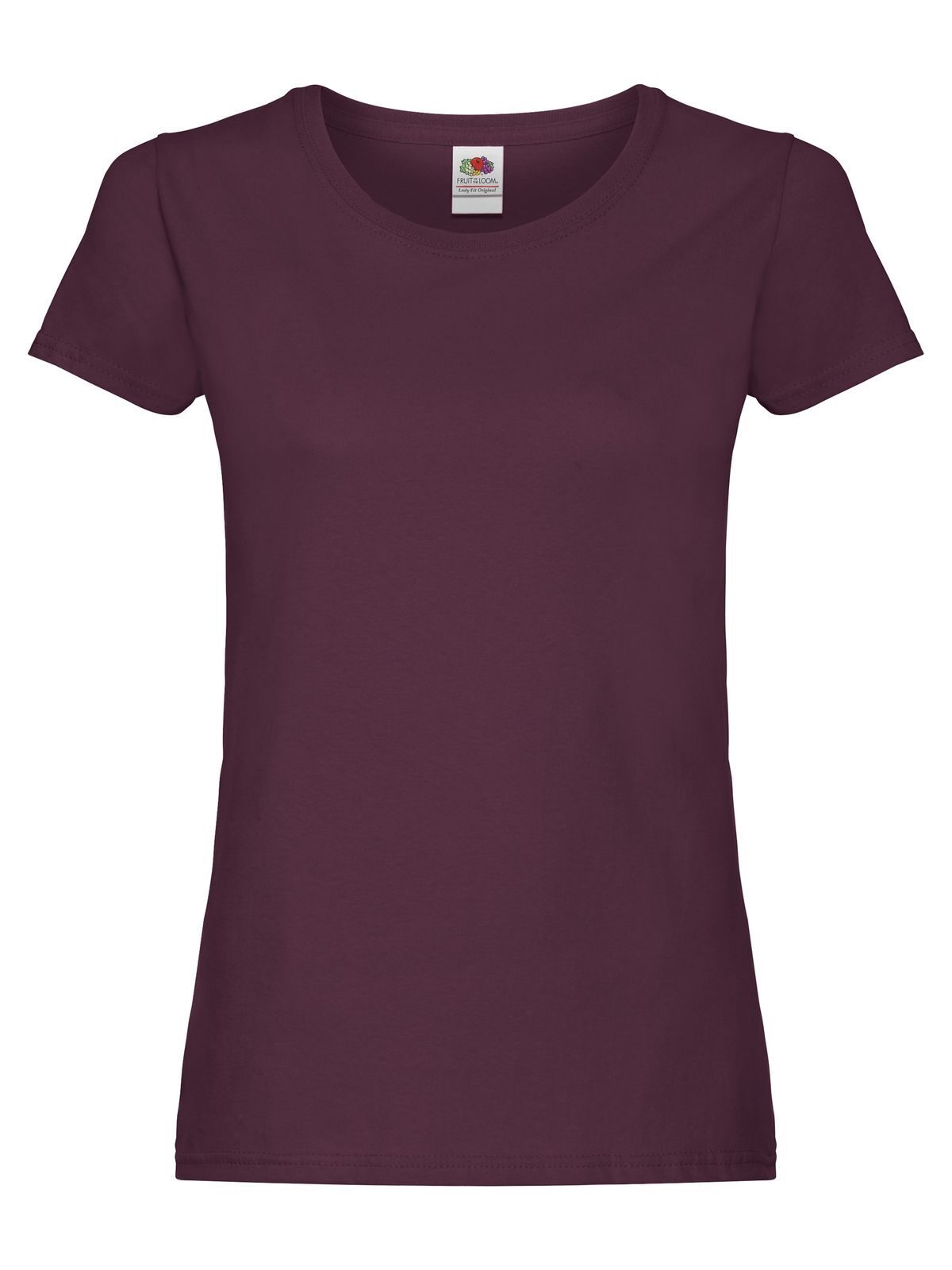 Original T Damen T-Shirt – Fruit of the Loom – Farbe Burgundy – individuell veredelbar