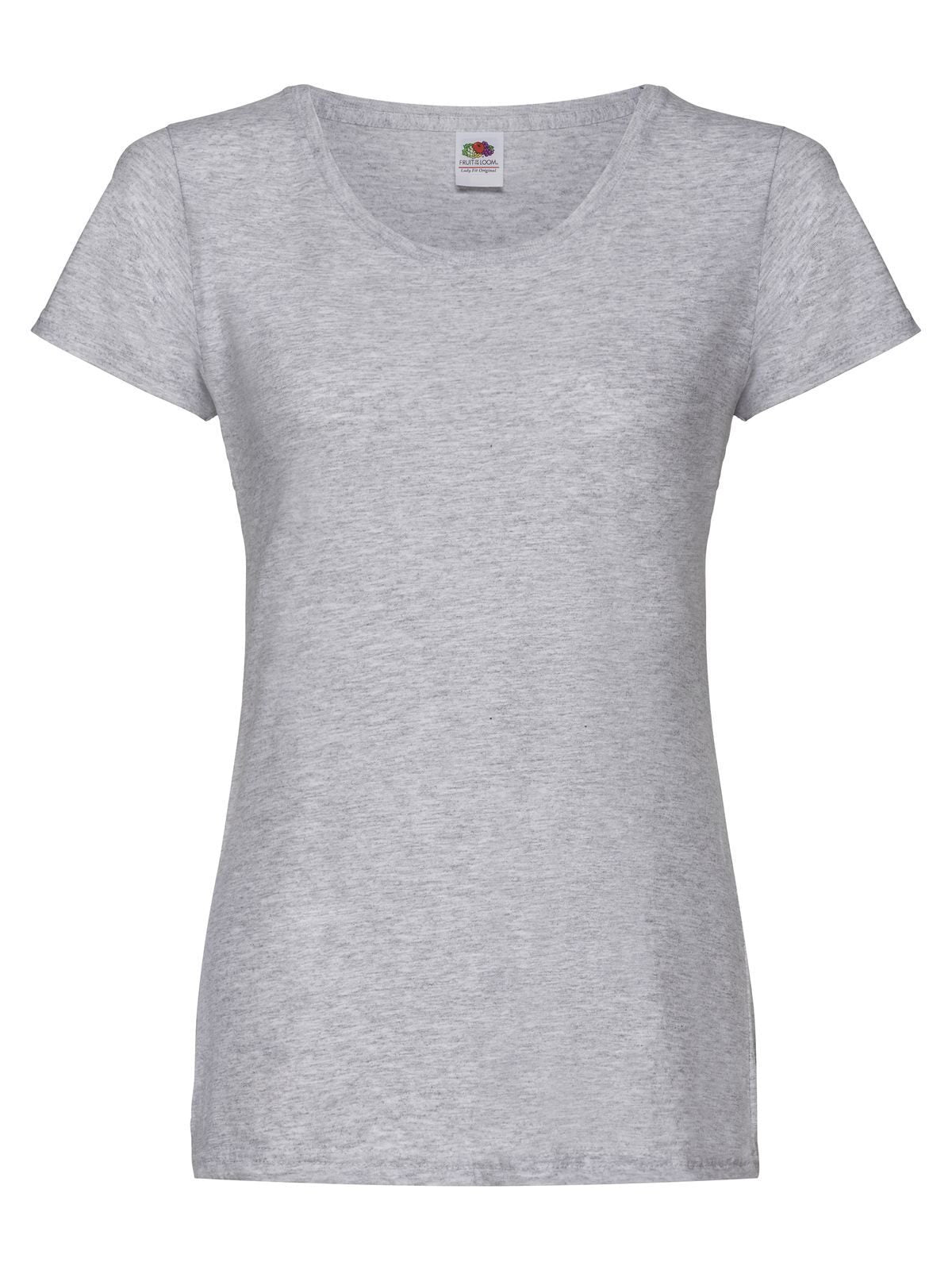 Original T Damen T-Shirt – Fruit of the Loom – Farbe heather grey – individuell veredelbar