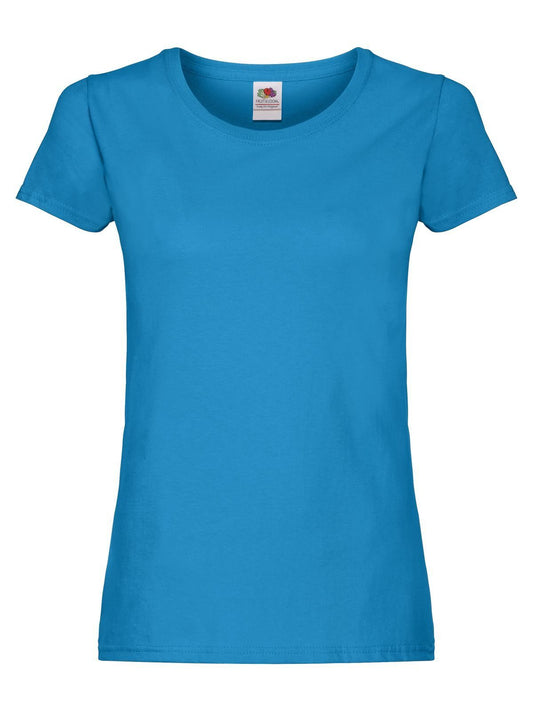Original T Damen T-Shirt – Fruit of the Loom – Farbe azure blue – individuell veredelbar