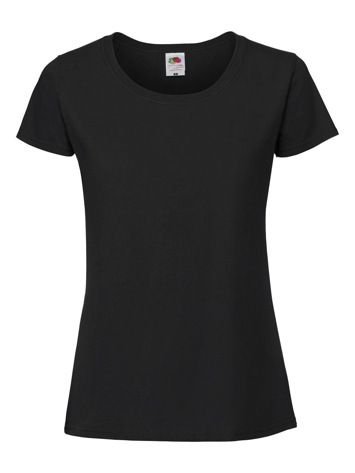 Iconic 195 T Damen T-Shirt – Fruit of the Loom – Farbe Schwarz – individuell veredelbar