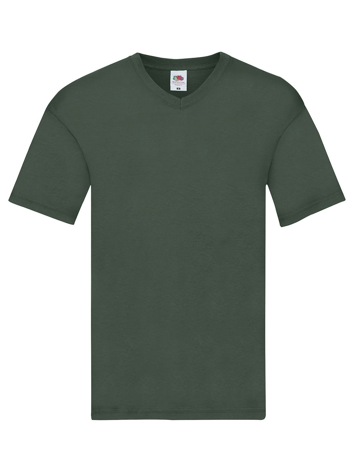 Original V-Neck T T-Shirt – Fruit of the Loom – Farbe bottle green – individuell veredelbar