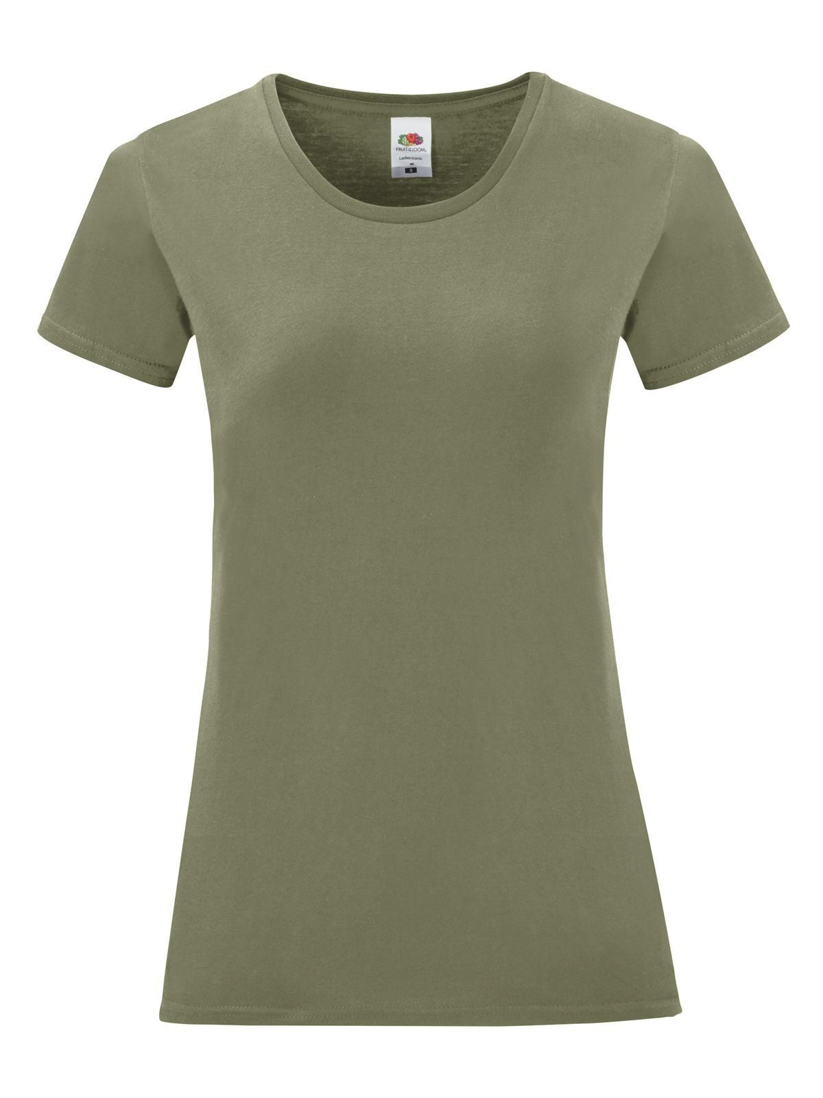 Iconic 150 T Damen T-Shirt – Fruit of the Loom – Farbe classic olive – individuell veredelbar