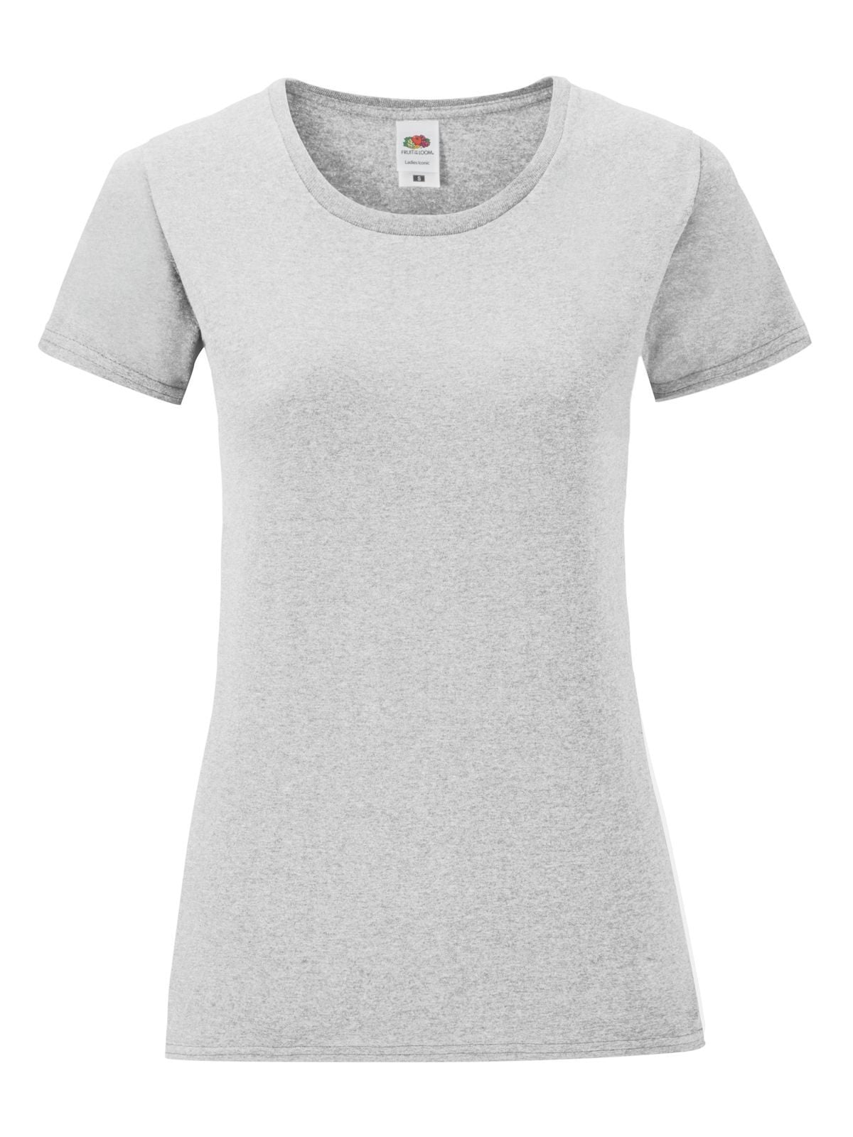 Iconic 150 T Damen T-Shirt – Fruit of the Loom – Farbe heather grey – individuell veredelbar