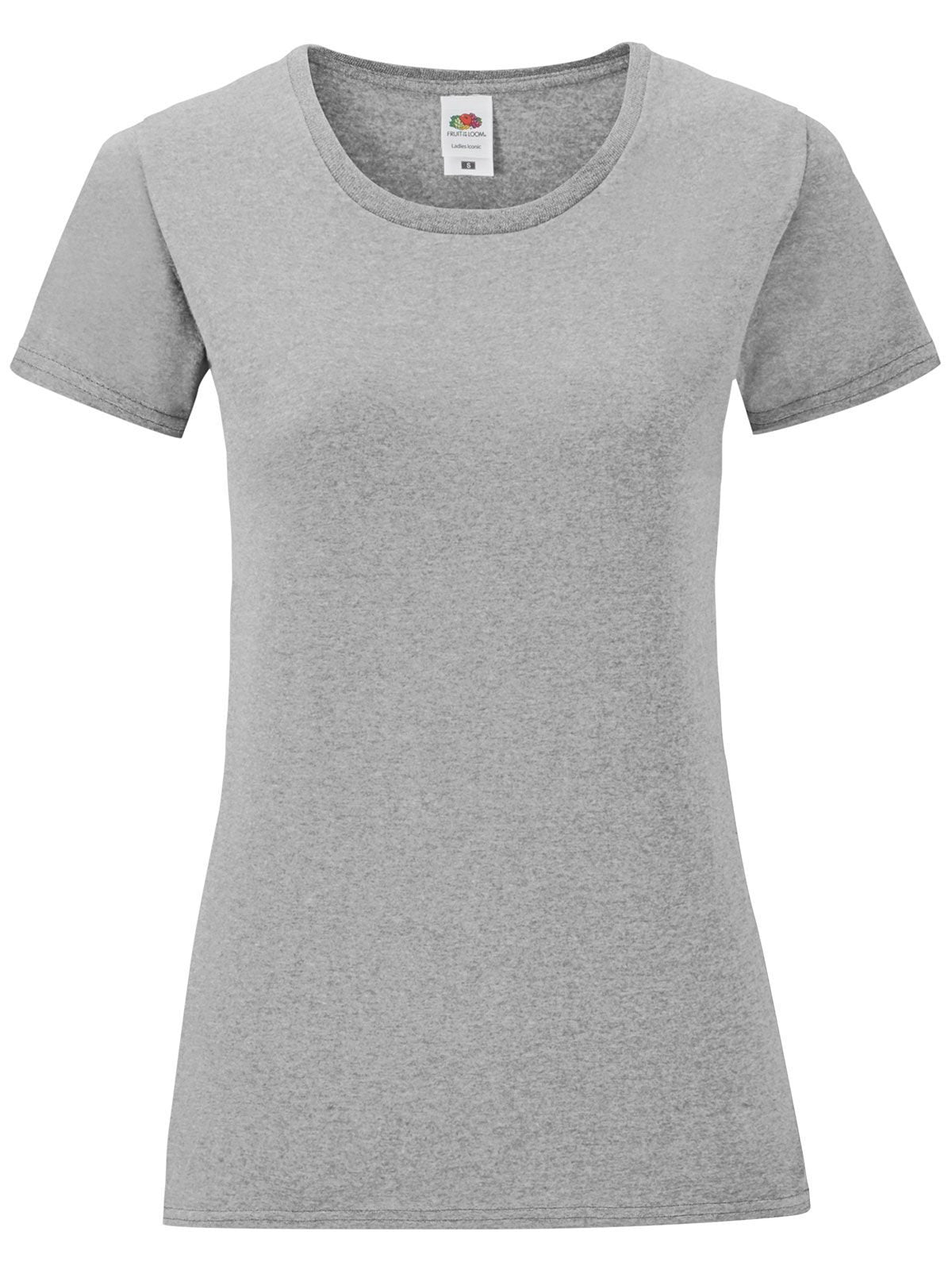 Iconic 150 T Damen T-Shirt – Fruit of the Loom – Farbe athletic heather – individuell veredelbar