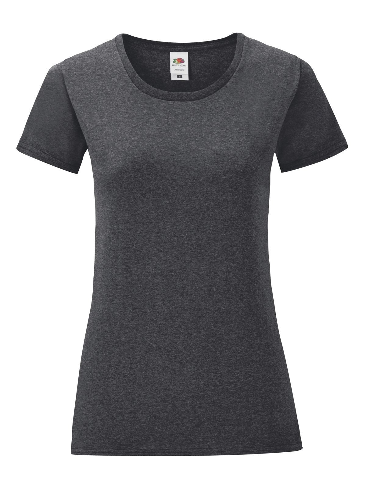 Iconic 150 T Damen T-Shirt – Fruit of the Loom – Farbe grigio melange scuro – individuell veredelbar