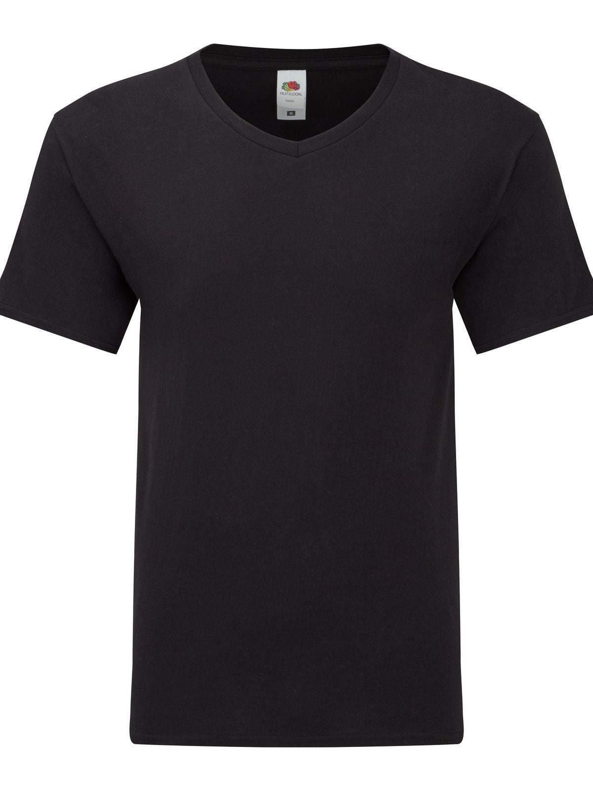 Iconic 150 V-Neck T T-Shirt – Fruit of the Loom – Farbe Schwarz – individuell veredelbar