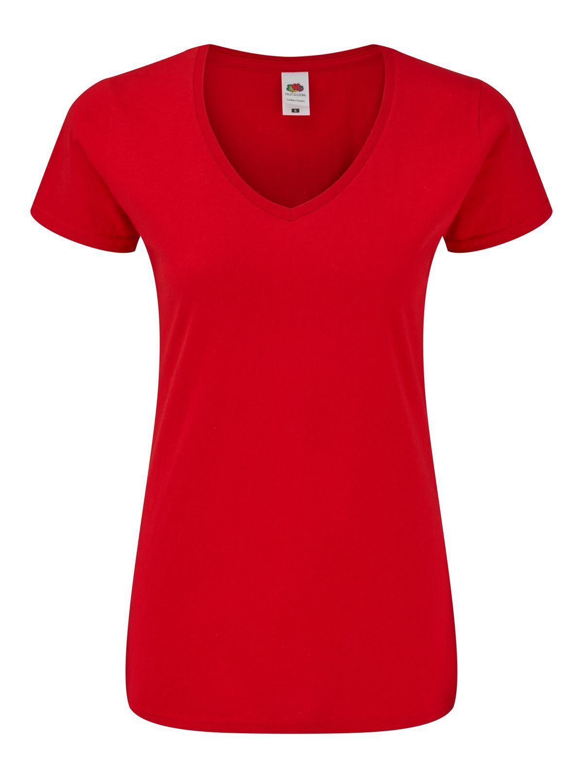 150 V-Neck T Damen T-Shirt – Fruit of the Loom – Farbe Rot – individuell veredelbar