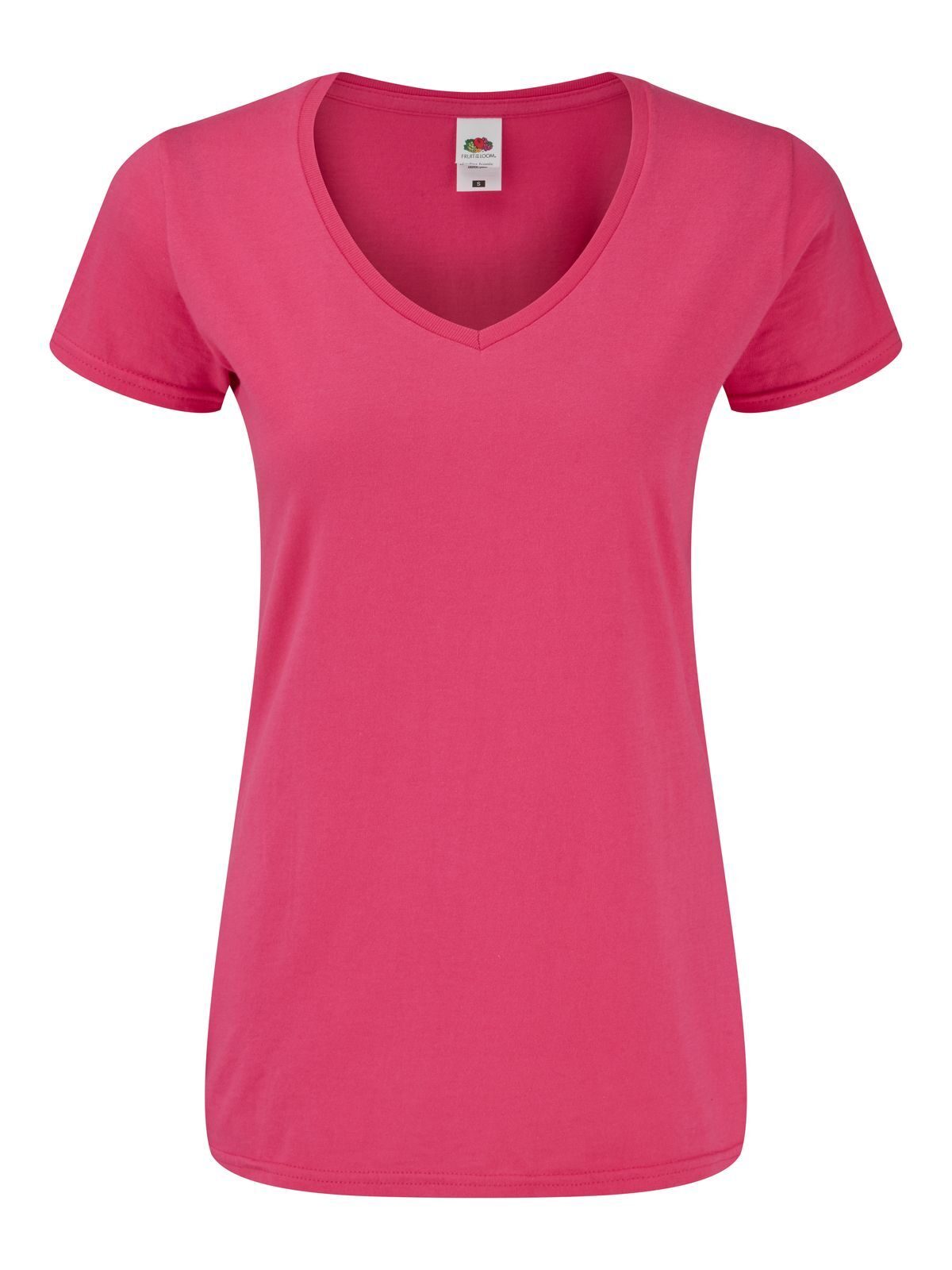 150 V-Neck T Damen T-Shirt – Fruit of the Loom – Farbe Fuchsia – individuell veredelbar