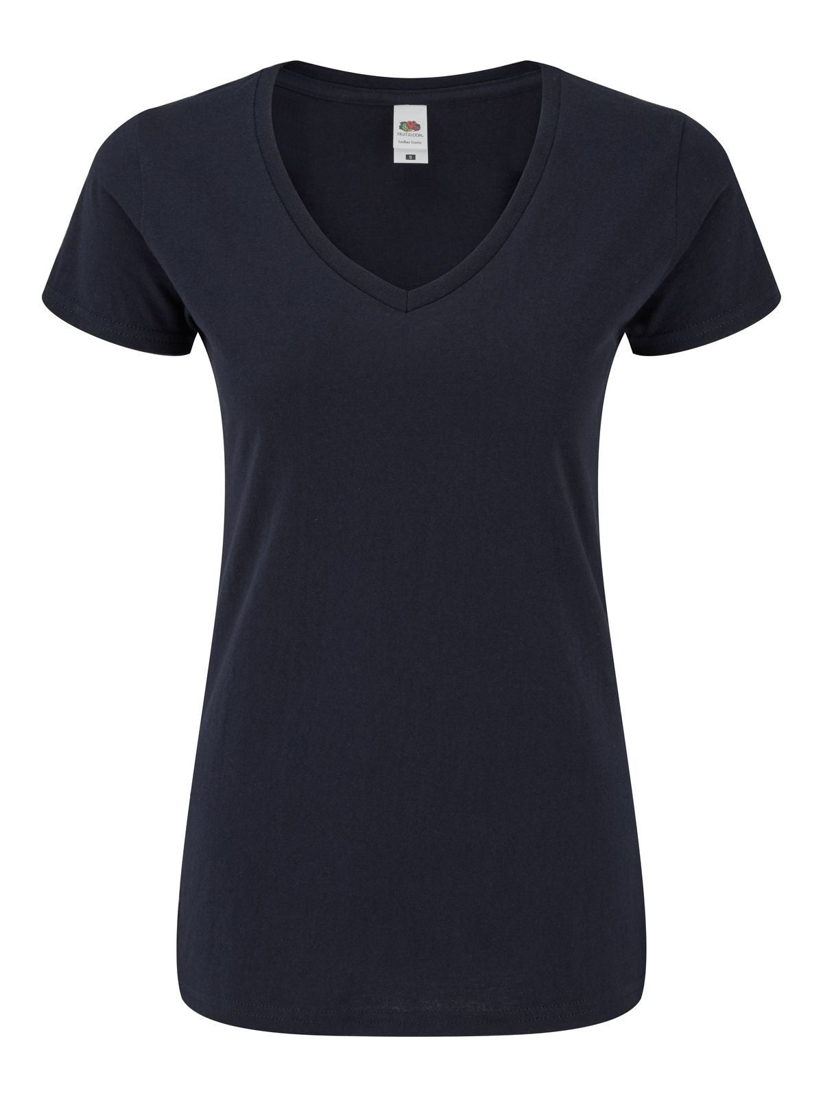 150 V-Neck T Damen T-Shirt – Fruit of the Loom – Farbe deep navy – individuell veredelbar