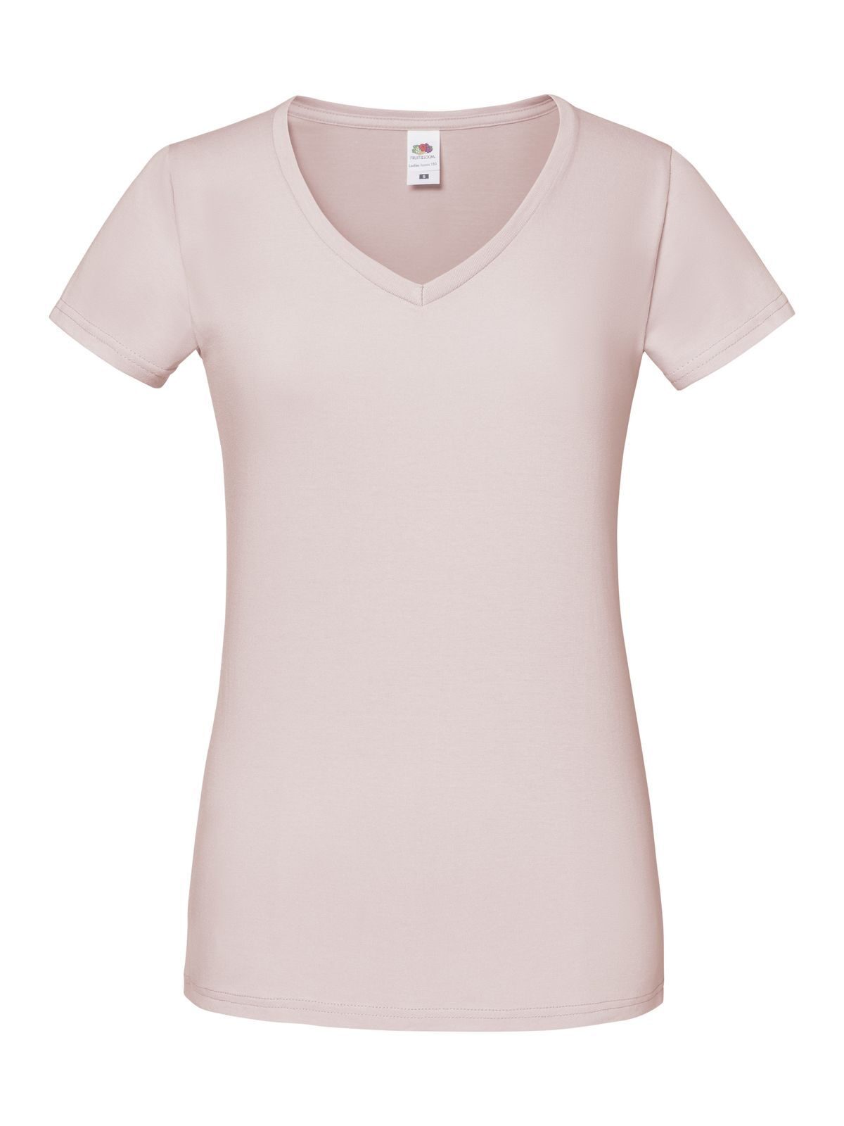 150 V-Neck T Damen T-Shirt – Fruit of the Loom – Farbe powder rose – individuell veredelbar