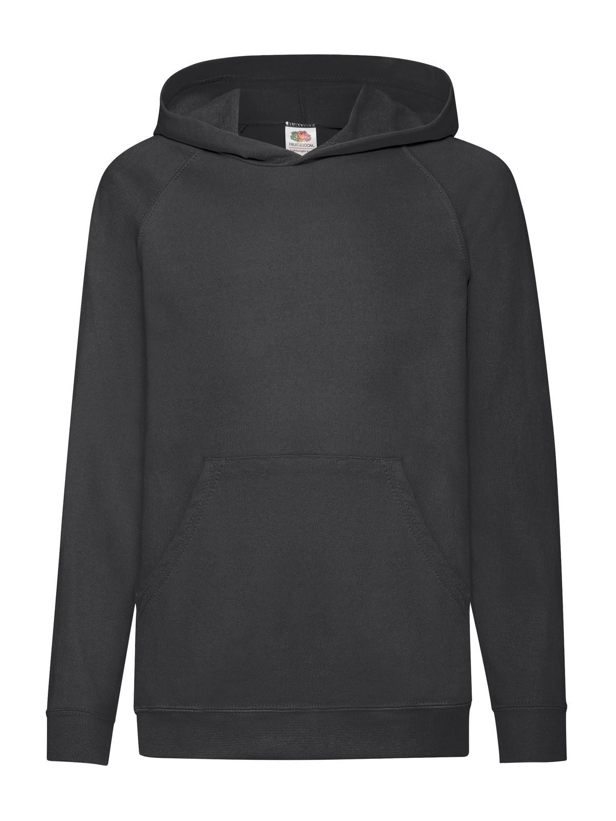 Lightweight Hooded Sweat Kinder Sweatshirt / Hoodie – Fruit of the Loom – Farbe Schwarz – individuell veredelbar