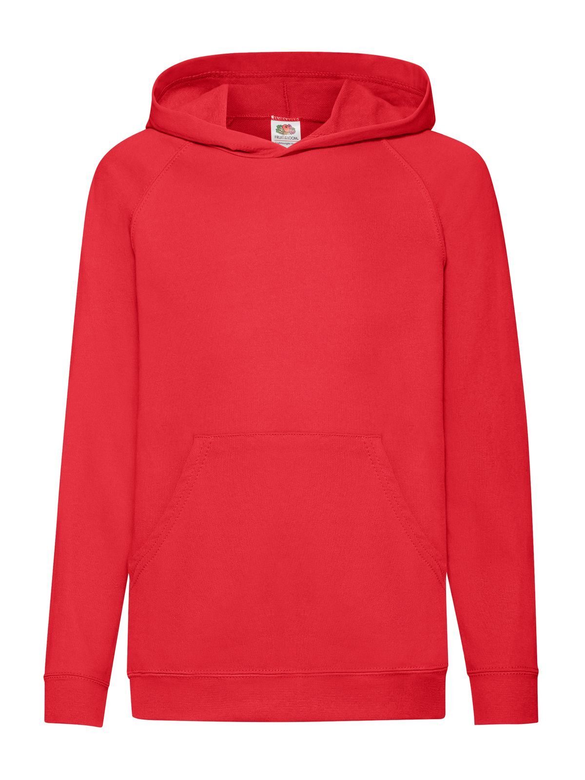 Lightweight Hooded Sweat Kinder Sweatshirt / Hoodie – Fruit of the Loom – Farbe Rot – individuell veredelbar