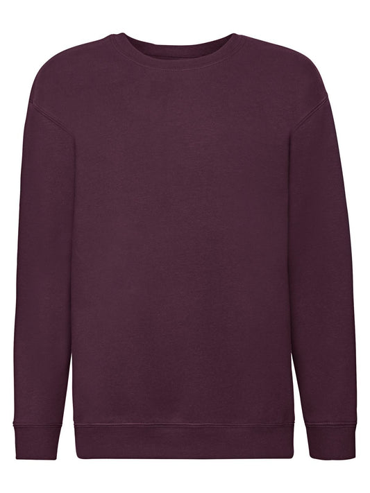 Premium Set-In Sweat Kinder Sweatshirt / Hoodie – Fruit of the Loom – Farbe Burgundy – individuell veredelbar