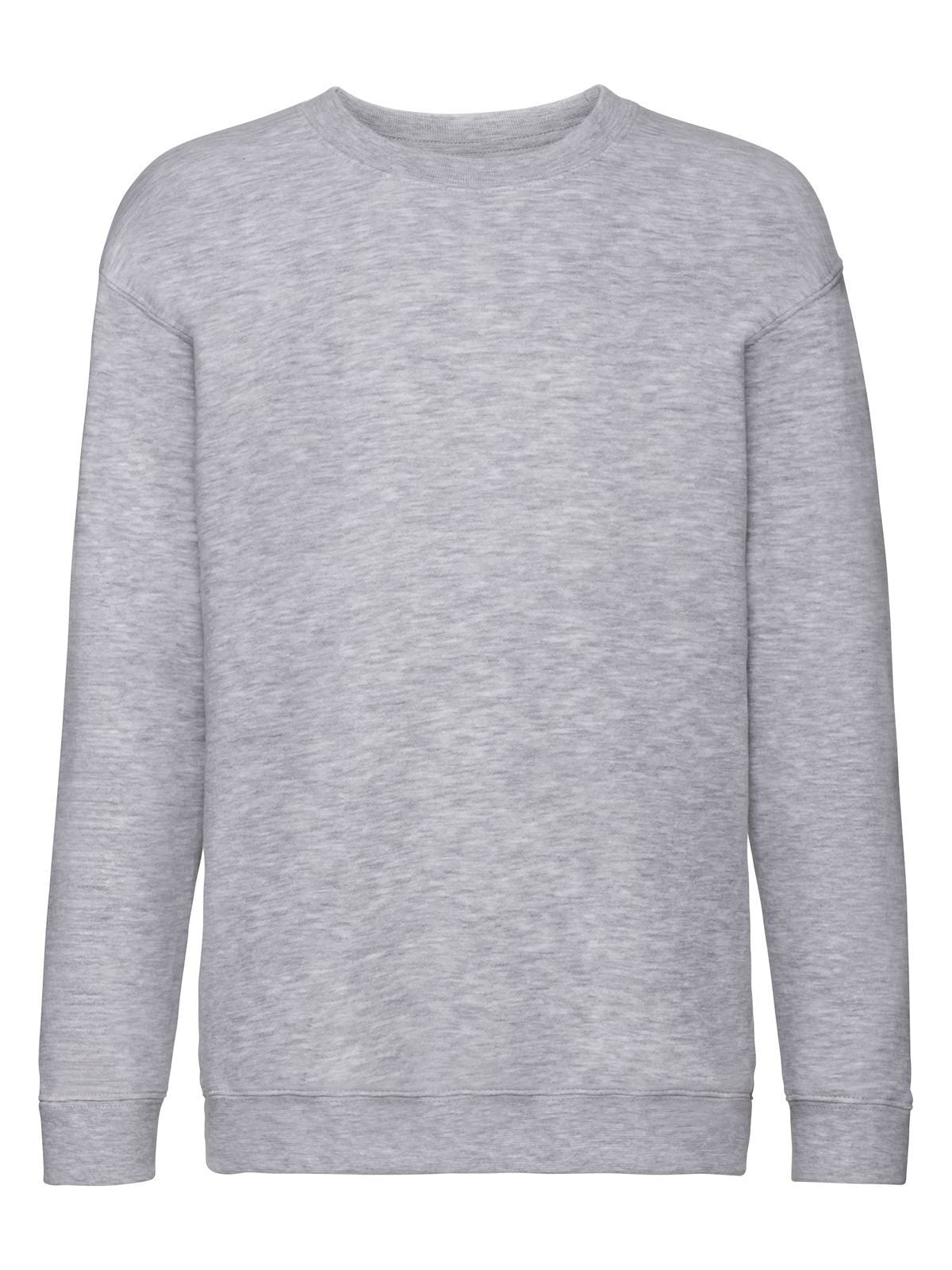Premium Set-In Sweat Kinder Sweatshirt / Hoodie – Fruit of the Loom – Farbe heather grey – individuell veredelbar