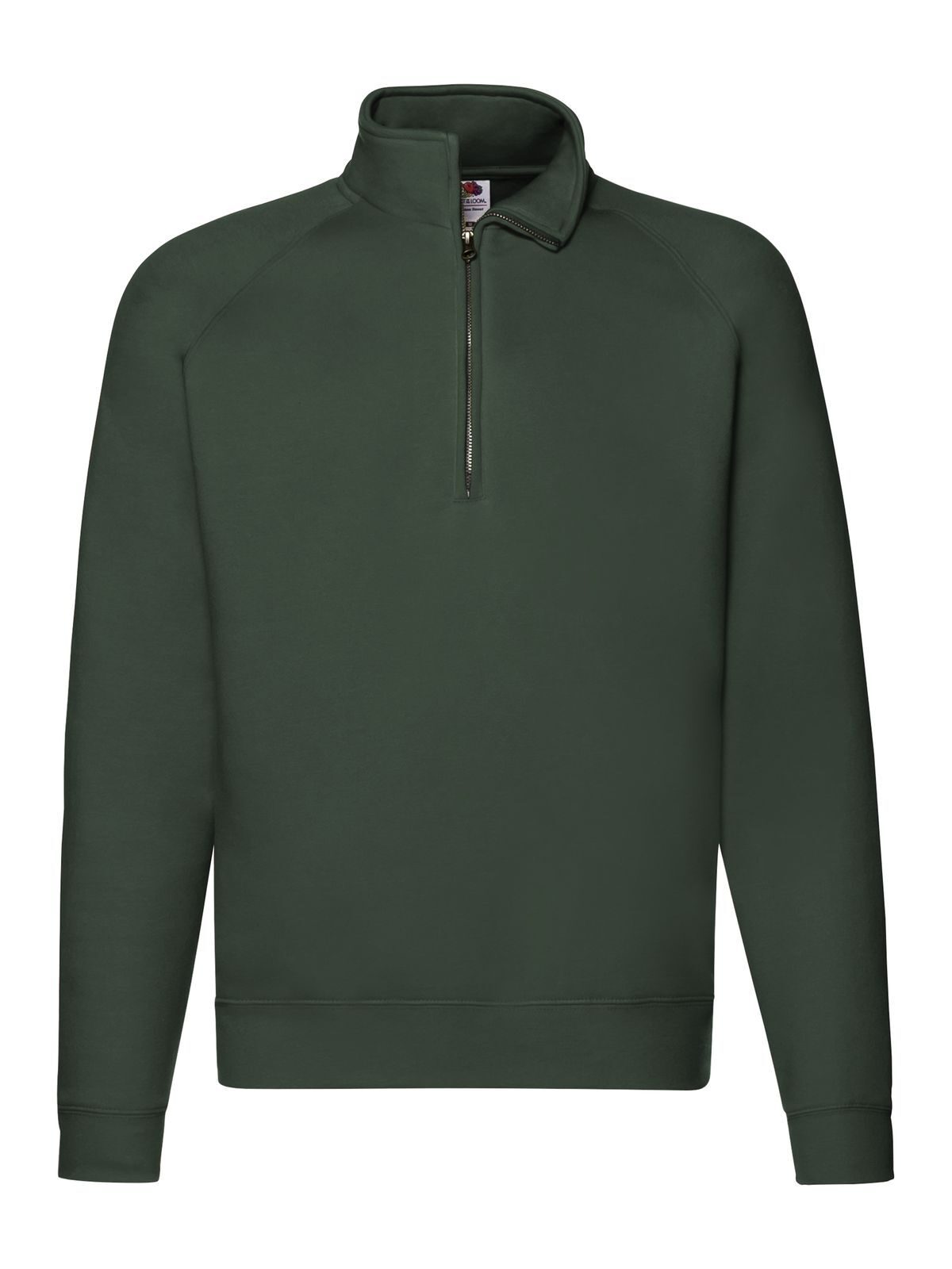 Premium Zip Neck Sweat Herren Sweatshirt / Hoodie – Fruit of the Loom – Farbe bottle green – individuell veredelbar
