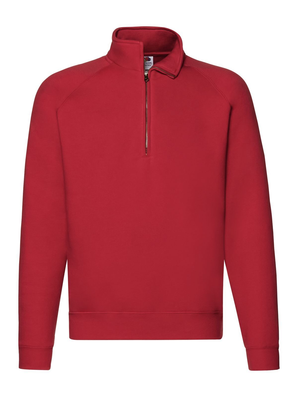 Premium Zip Neck Sweat Herren Sweatshirt / Hoodie – Fruit of the Loom – Farbe Rot – individuell veredelbar