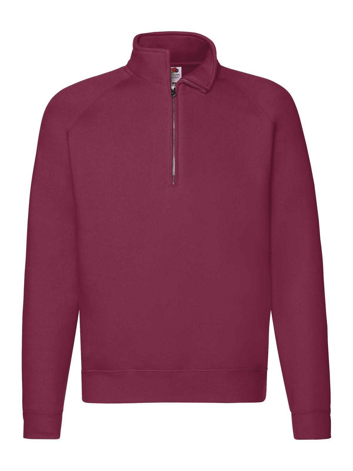 Premium Zip Neck Sweat Herren Sweatshirt / Hoodie – Fruit of the Loom – Farbe Burgundy – individuell veredelbar