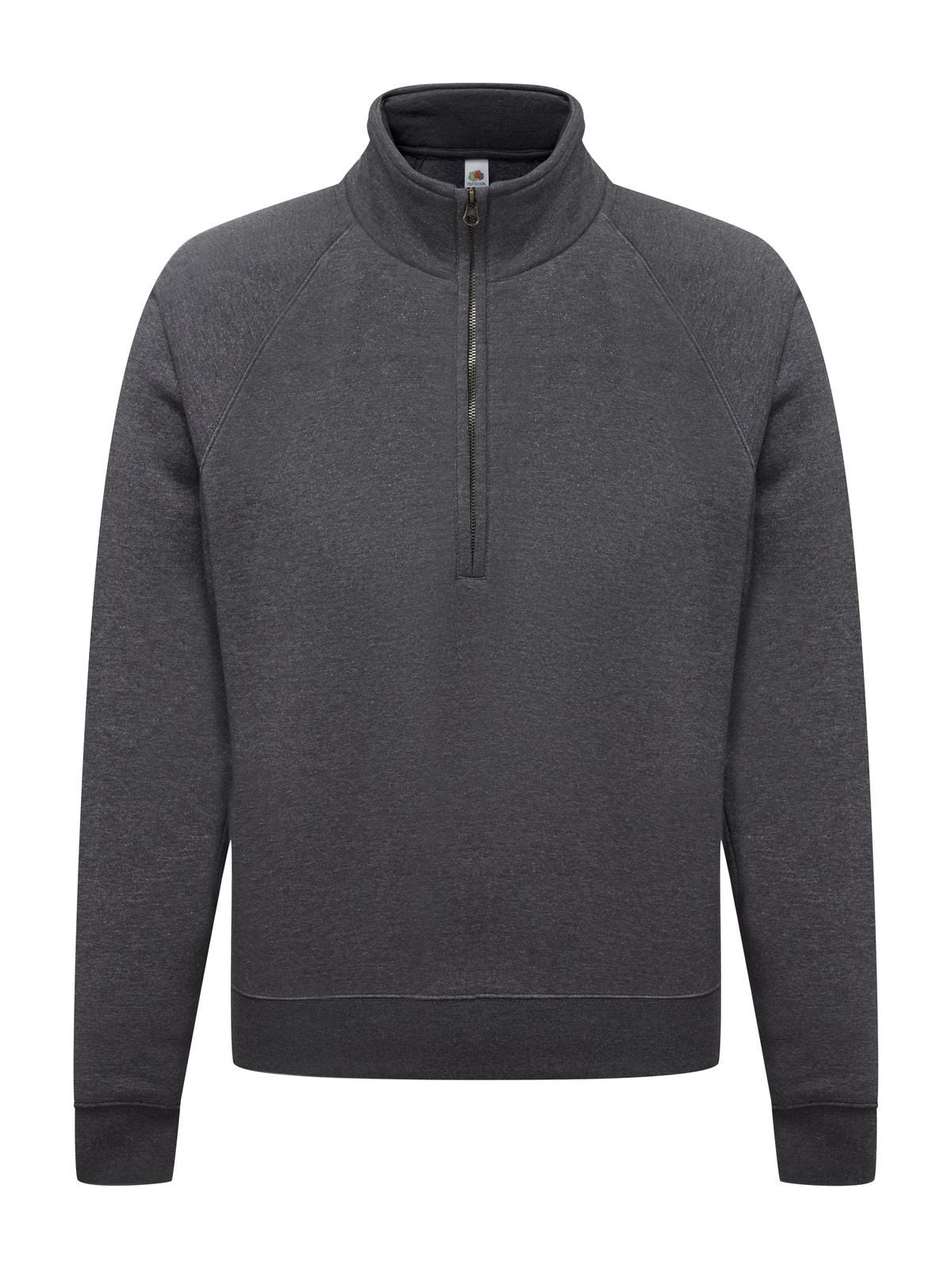 Premium Zip Neck Sweat Herren Sweatshirt / Hoodie – Fruit of the Loom – Farbe dark heather grey – individuell veredelbar