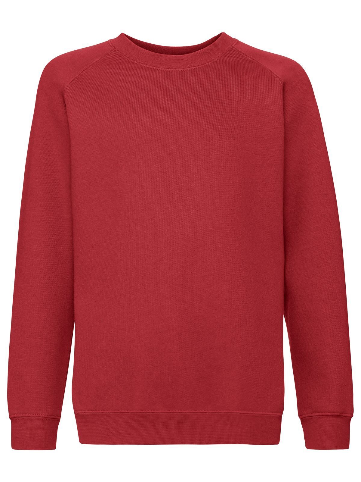 Premium Raglan Sweat Kinder Sweatshirt / Hoodie – Fruit of the Loom – Farbe Rot – individuell veredelbar