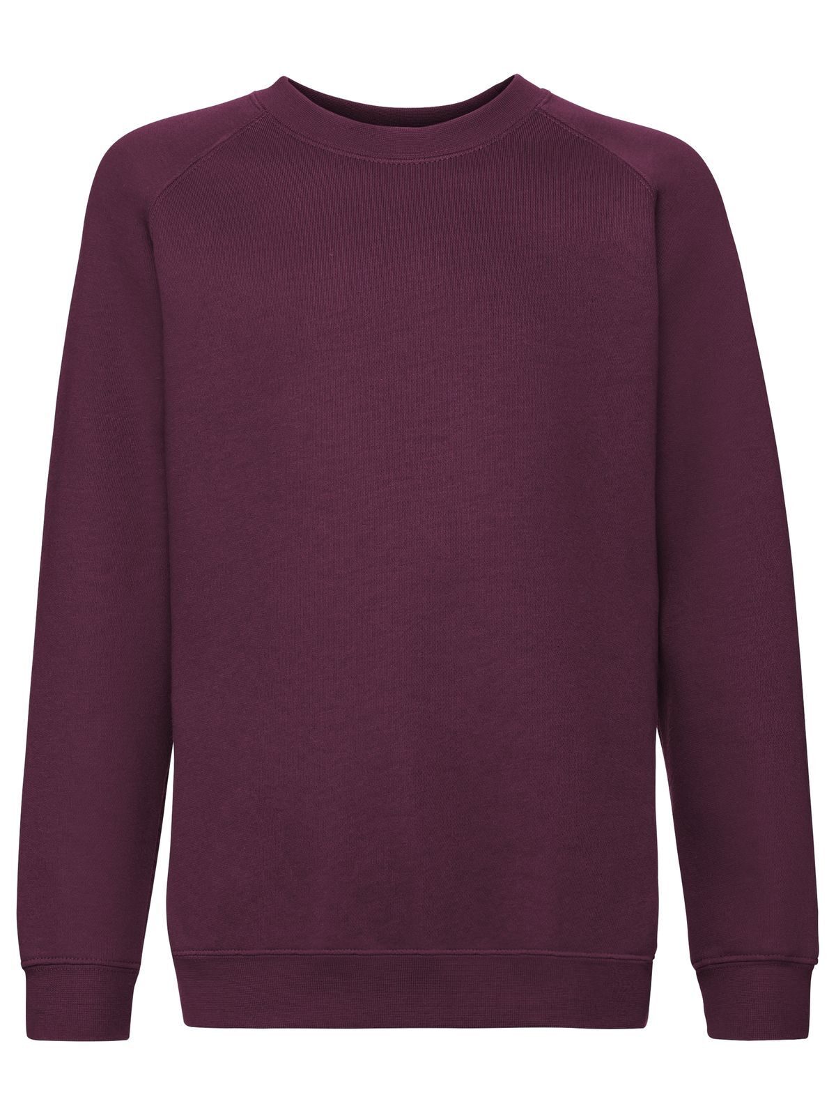 Premium Raglan Sweat Kinder Sweatshirt / Hoodie – Fruit of the Loom – Farbe Burgundy – individuell veredelbar