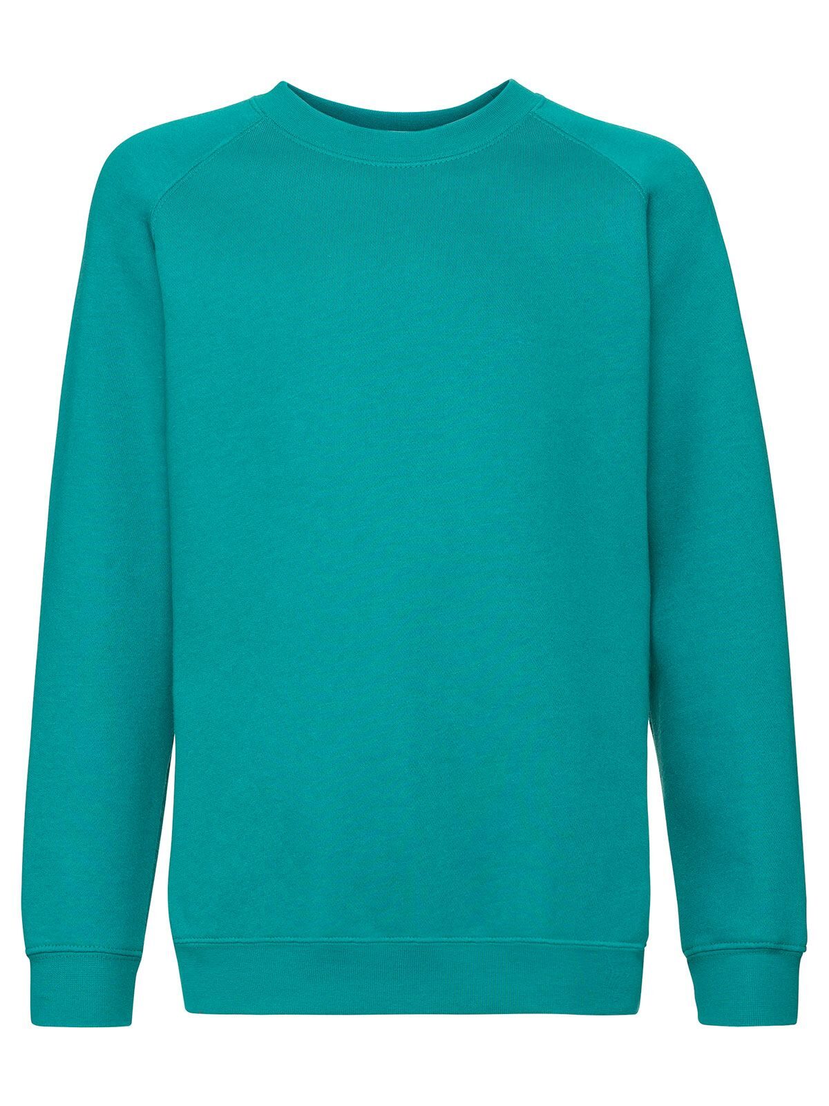 Premium Raglan Sweat Kinder Sweatshirt / Hoodie – Fruit of the Loom – Farbe emerald – individuell veredelbar